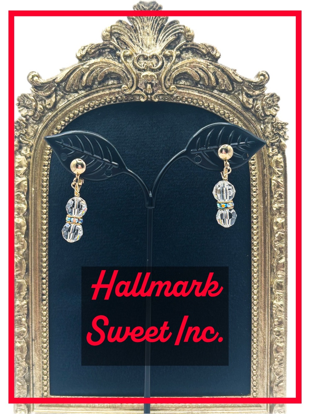 Vintage 1/20 14K Gold Filled Faceted Crystal Dangle Clip-On Earrings